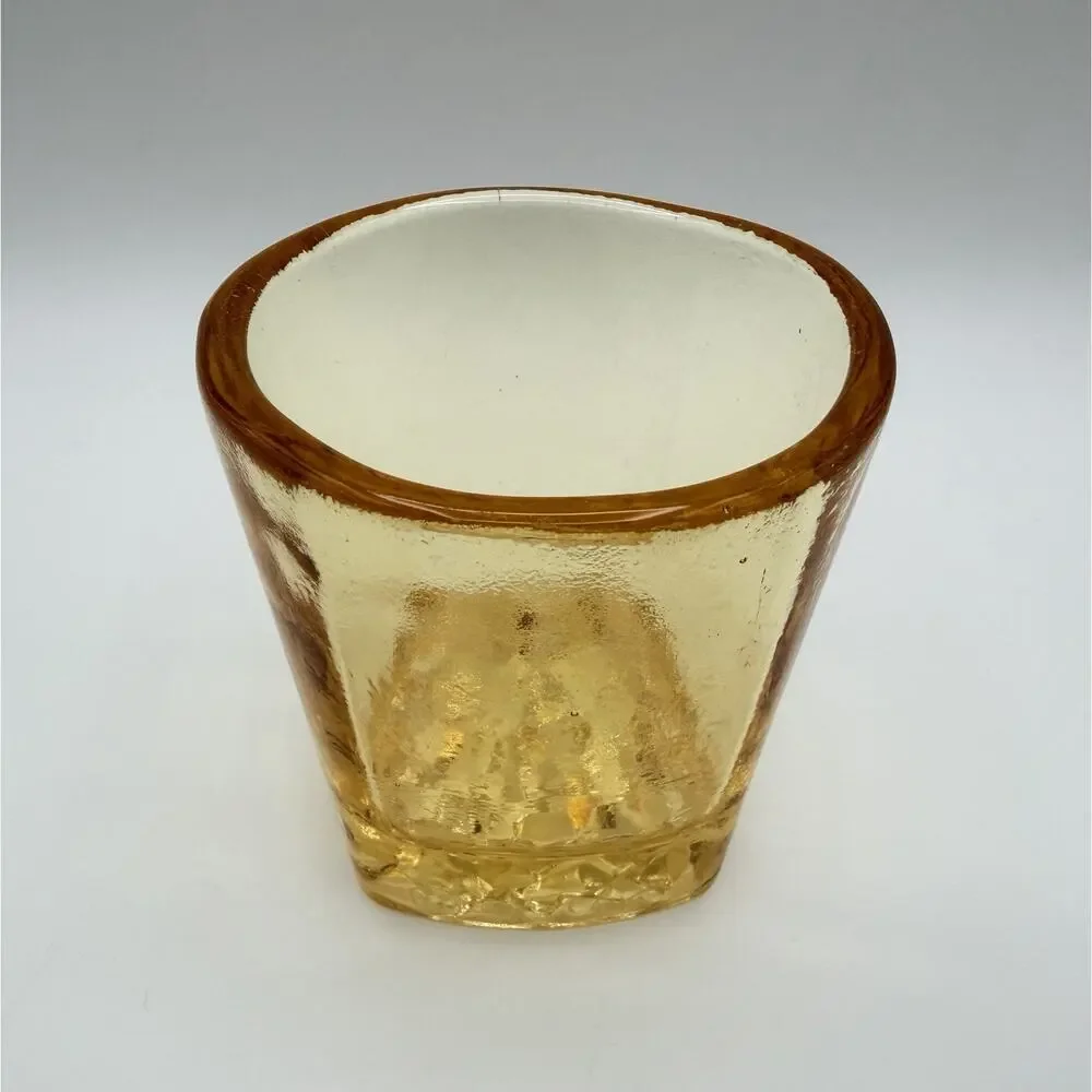 Fire and Light CITRUS On The Rocks Drinking Tumbler 3.5” Recycled Glass Barware